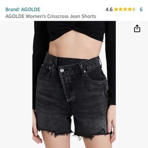 AGOLDE, criss cross denim shorts, size 29